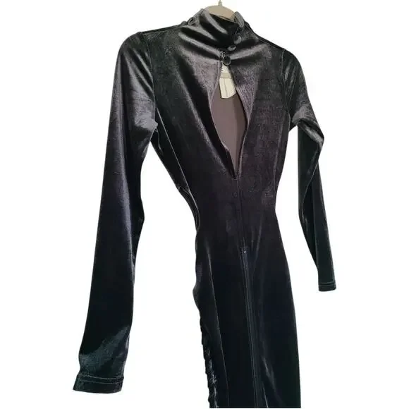 BBX Brand Velvet Cutout Midi Dress UK 6 US 2